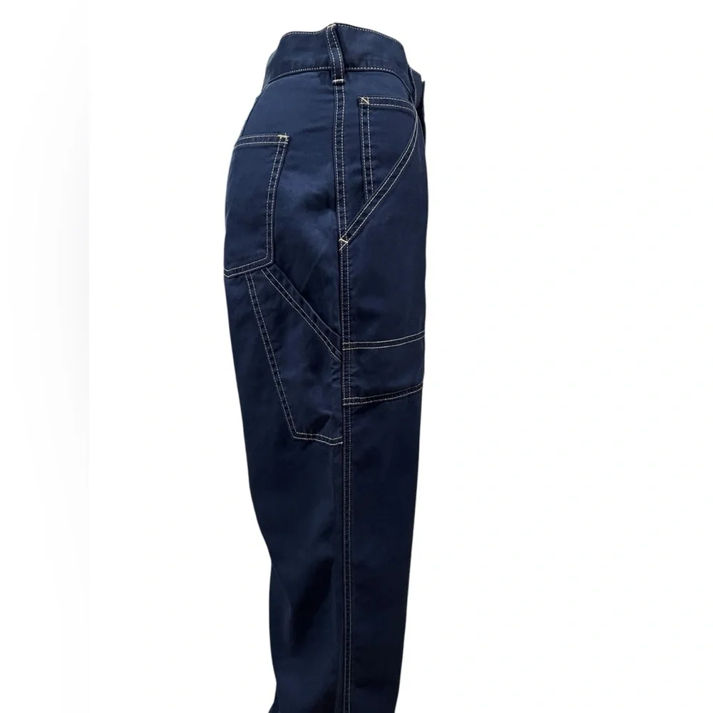 Polo Ralph Lauren Pant Womens Cotton Twill Utility Navy Straight Leg Size 2 - Picture 7 of 16